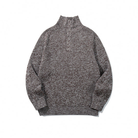 Unisex Grobgestrickter Halfzip-Pullover mit Stehkragen und markanter Rippenstruktur Nord Taschen