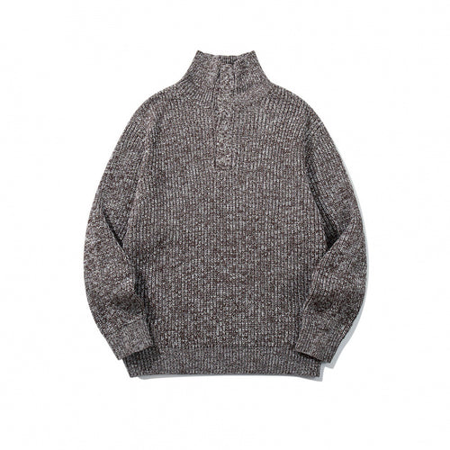 Unisex Grobgestrickter Halfzip-Pullover mit Stehkragen und markanter Rippenstruktur Nord Taschen