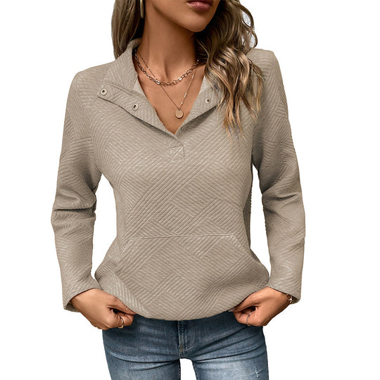Damen Lässiger und stylischer Pullover mit Stehkragen Nord Taschen