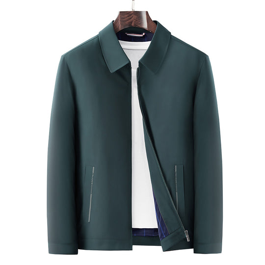 Herren Minimalistische leichte Übergangsjacke mit Hemdkragen, verdecktem Reißverschluss & seitlichen Reißverschlusstaschen Nord Taschen
