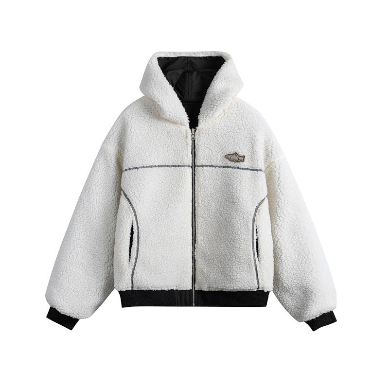 Unisex Oversize-Utility-Bomber mit wattierter Teddyinnenfütterung und asymmetrischen Pattentaschen Nord Taschen