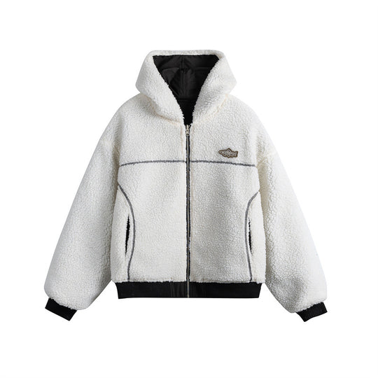Unisex Oversize-Utility-Bomber mit wattierter Teddyinnenfütterung und asymmetrischen Pattentaschen Nord Taschen