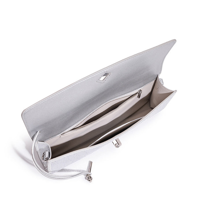 Damen Clutch aus glitzerndem Textil mit elegantem Schnappverschluss Nord Taschen