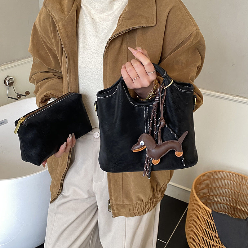 Damen geschmeidige Hobo-Tasche mit abnehmbarem Mini-Portemonnaie Nord Taschen