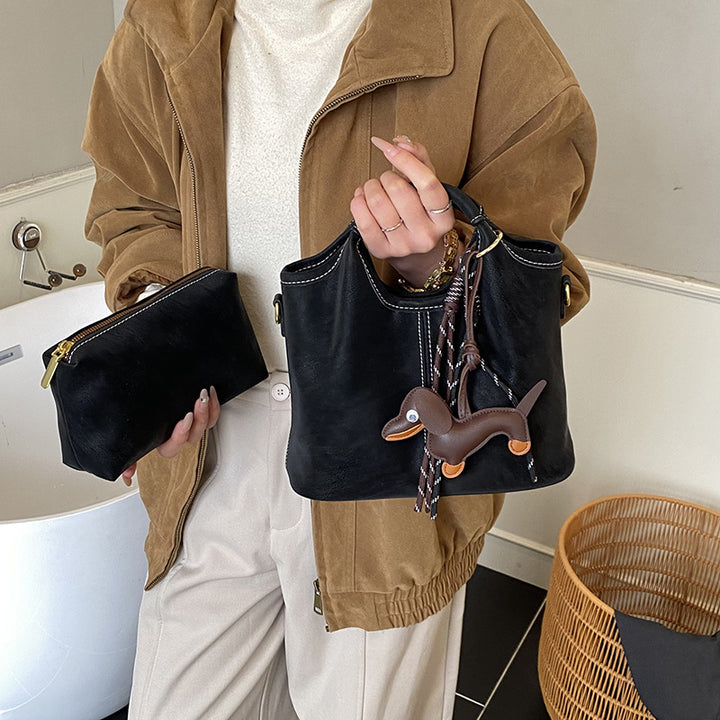 Damen geschmeidige Hobo-Tasche mit abnehmbarem Mini-Portemonnaie Nord Taschen