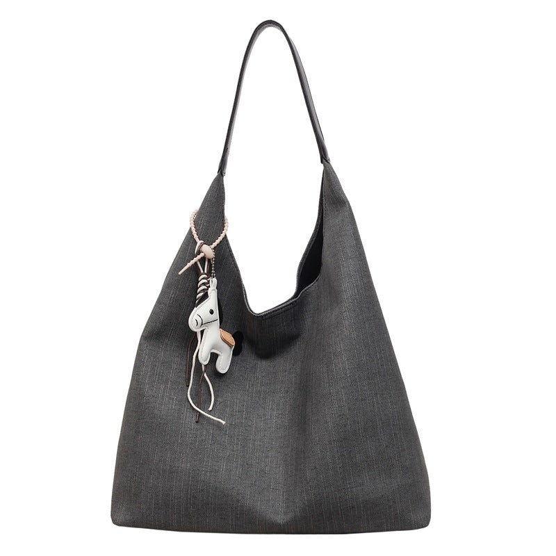 Damen lässige Stofftasche mit verspieltem Anhänger Nord Taschen