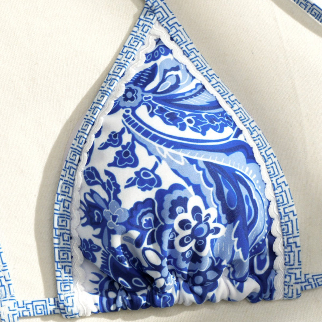 Damen Triangel-Bikini mit floralem Design