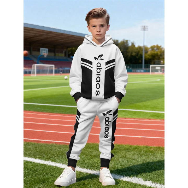Unisex Kinder Jogginganzug mit Kapuzenpullover und detailreichem Auto-Print Nord Taschen