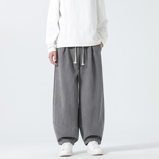 Herren Ballon‑Cordhose mit hoher Leibhöhe, Kordelzug und Faltenlegung Nord Taschen