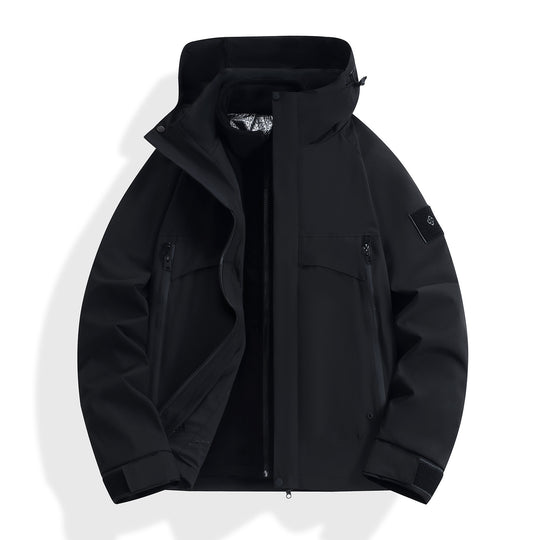 Damen wasserdichter modularer Parka mit abnehmbarer Fleece-Innenjacke und technischer Kapuze Nord Taschen