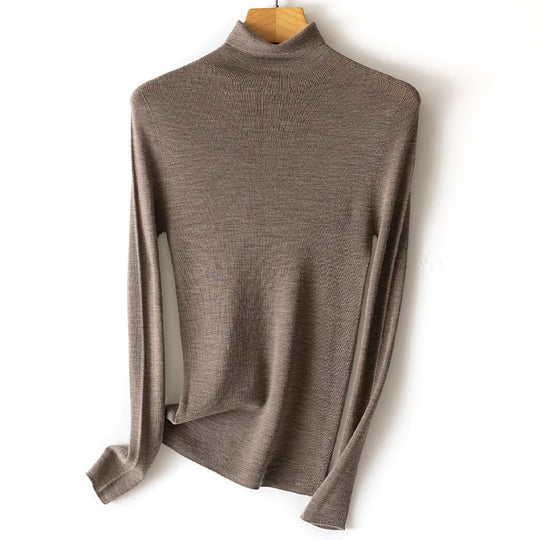 Damen Leichter Feinstrick-Rollkragenpullover mit fließender Passform Nord Taschen