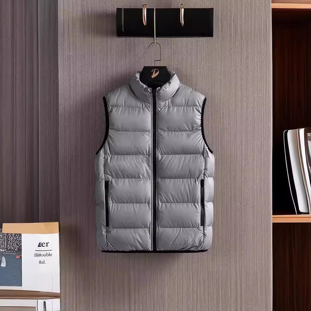 Herren Slim-Fit ultraleichte Stepp-Thermoweste mit hochschließendem Kragen und wasserabweisenden Reißverschlüssen Nord Taschen
