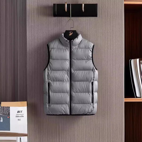Herren Slim-Fit ultraleichte Stepp-Thermoweste mit hochschließendem Kragen und wasserabweisenden Reißverschlüssen Nord Taschen