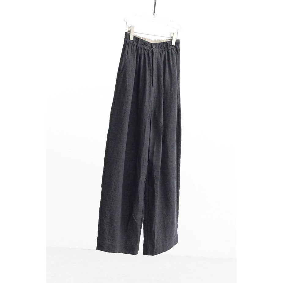 Damen Weit geschnittene Leinenhose Nord Taschen