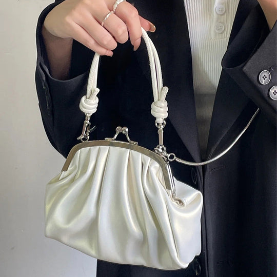 Damen Clutch-Tasche mit elegantem Raffungseffekt und abnehmbarem Schulterriemen Nord Taschen