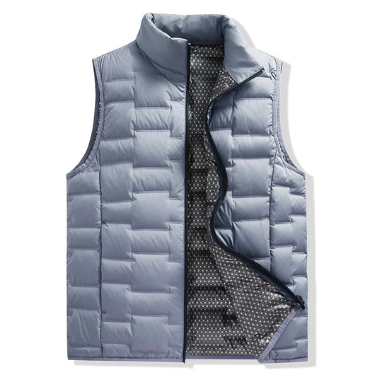 Herren Ultraleichte gesteppte Thermoweste mit reflektierendem Innenfutter und Stehkragen Nord Taschen
