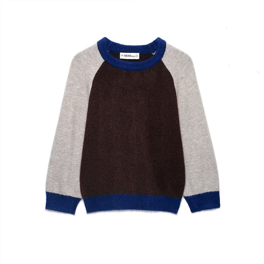 Damen Farbblock-Rundhals-Pullover mit Raglanärmeln Nord Taschen