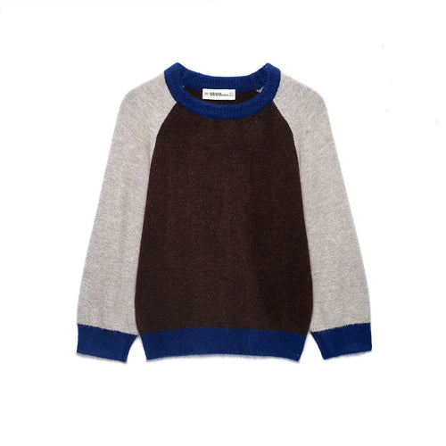 Damen Farbblock-Rundhals-Pullover mit Raglanärmeln Nord Taschen