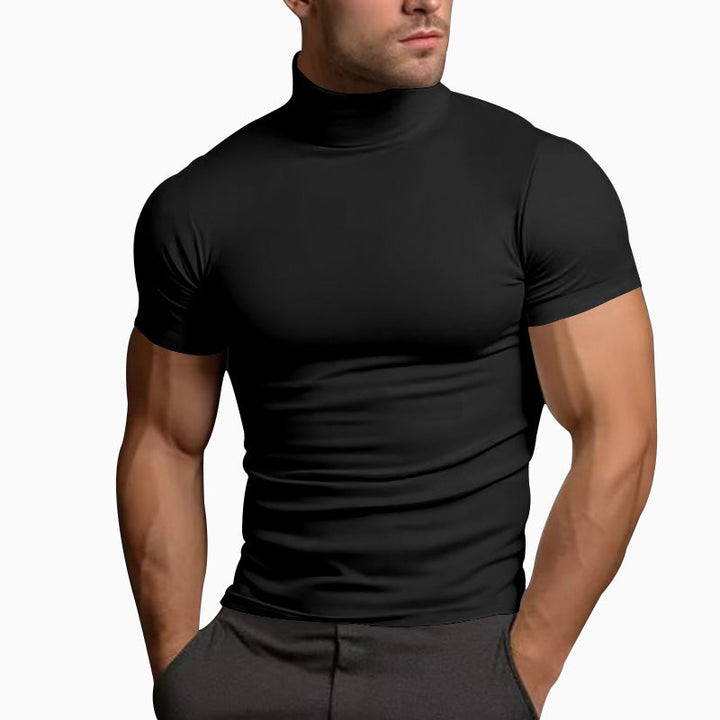 Herren Langarm-Turtleneck-Shirt aus atmungsaktivem Stretchmaterial