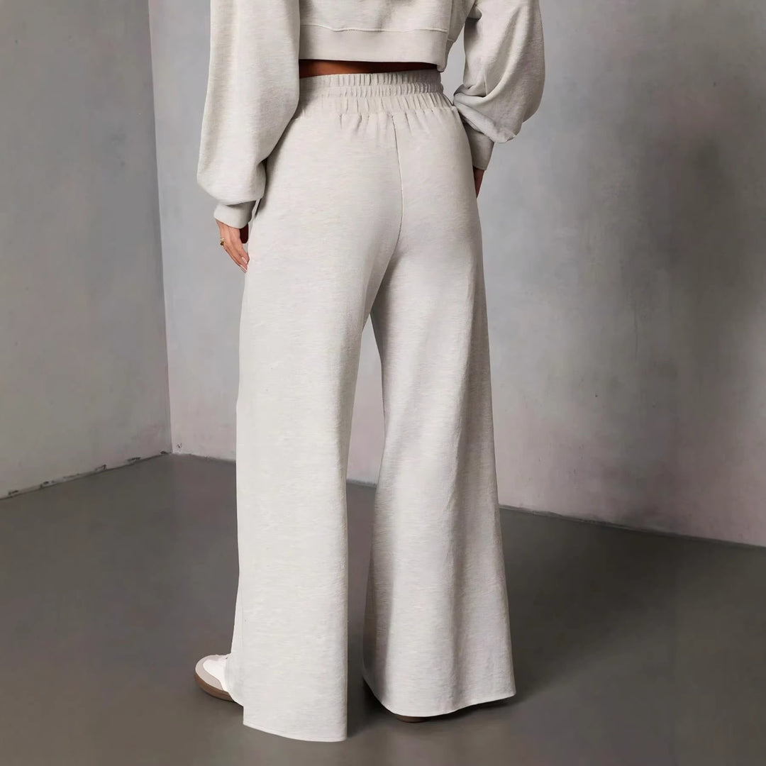 Damen weite High-Waist Loungehose mit Kordelzug und Seitentaschen Nord Taschen