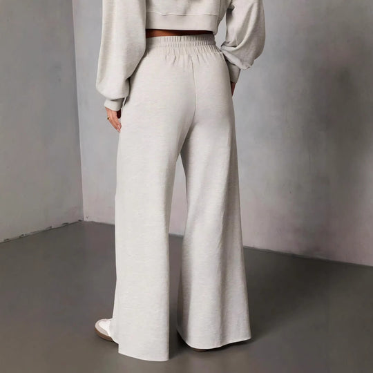 Damen weite High-Waist Loungehose mit Kordelzug und Seitentaschen Nord Taschen