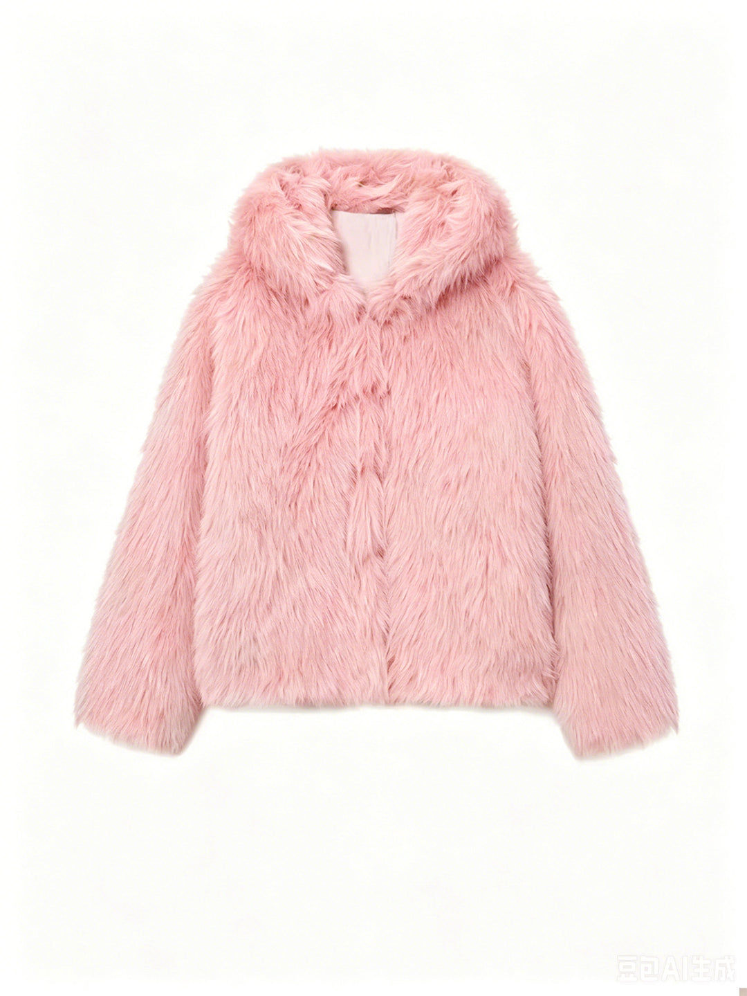 Damen Kurzblouson aus langfaserigem Shaggy‑Faux‑Fur mit hohem Schalkragen und klarer Boxy‑Silhouette Nord Taschen