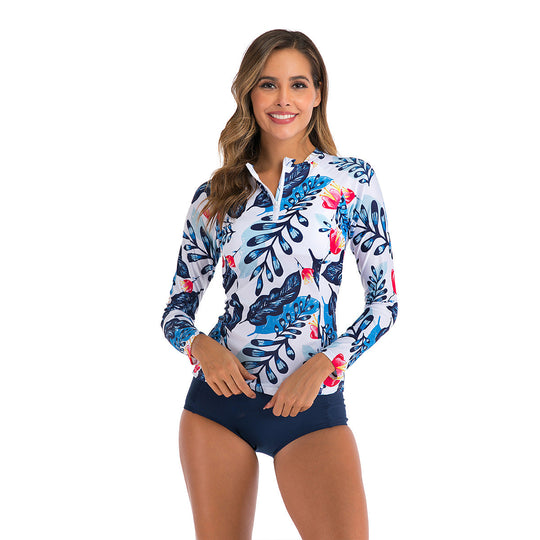 Damen UV-Schutz Rashguard mit floralem Muster