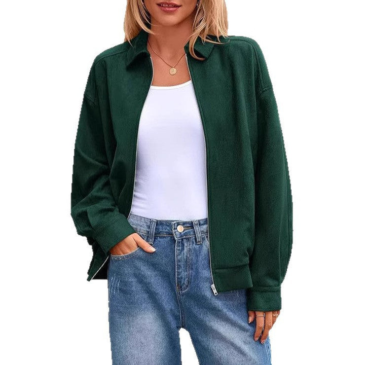 Damen lässige Übergangsjacke mit hohem Kragen und Reißverschluss Nord Taschen