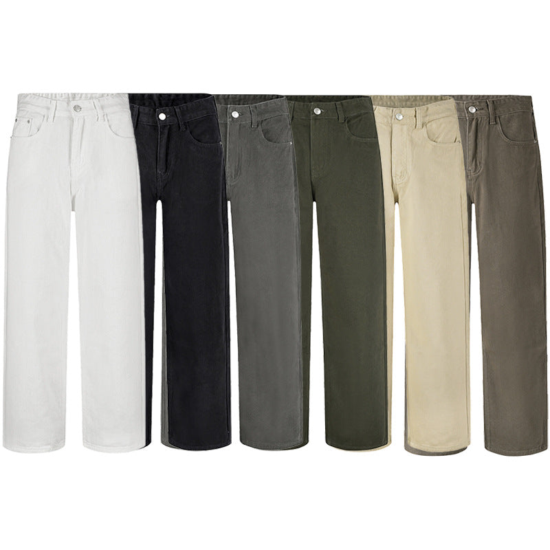 Herren Weite Baumwoll-Denim-Jeans im Straight‑Baggy‑Schnitt mit hoher Bundlinie Nord Taschen