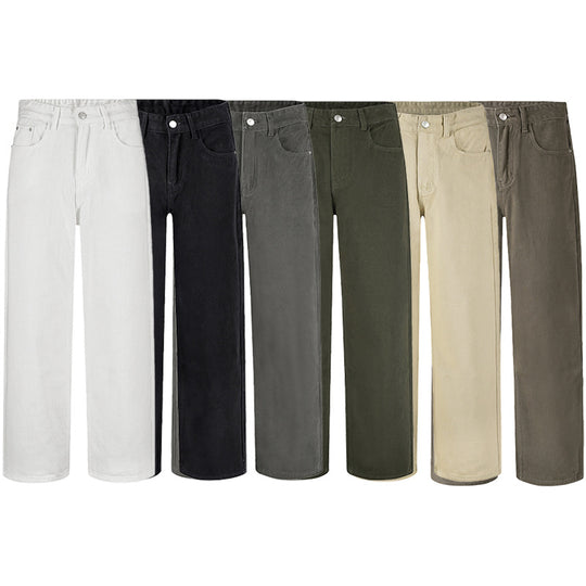 Herren Weite Baumwoll-Denim-Jeans im Straight‑Baggy‑Schnitt mit hoher Bundlinie Nord Taschen
