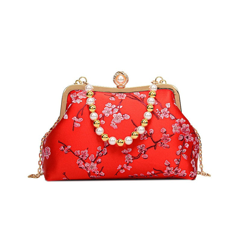 Damen stilvolle Clutch mit luxuriösem Perlenschmuck Nord Taschen