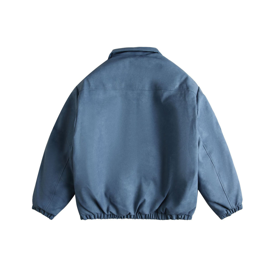 Herren Boxy Suede-Optik Blousonjacke mit aufgesetzten Pattentaschen Nord Taschen