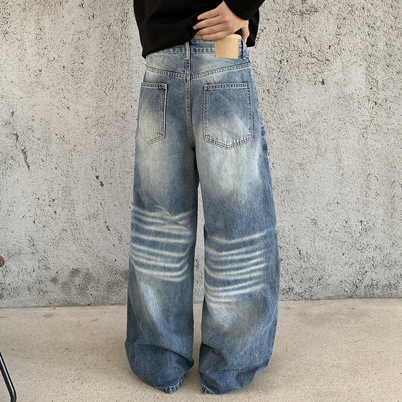 Damen Weite High‑Waist Baggy-Jeans mit Used‑Fade und extra weitem Bein Nord Taschen