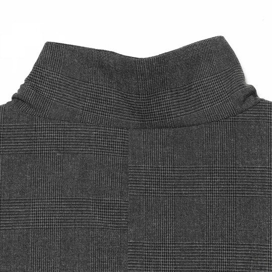 Damen Karierter Longblazer mit Stehkragen, verdeckter Knopfleiste und Pattentaschen Nord Taschen