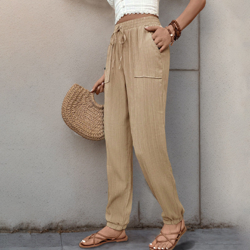 Damen Bequeme Freizeithose mit elastischem Bund und Taschen Nord Taschen