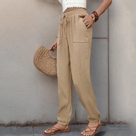 Damen Bequeme Freizeithose mit elastischem Bund und Taschen Nord Taschen