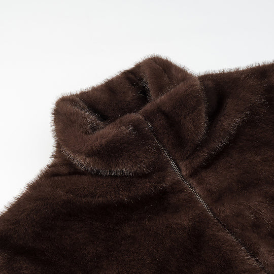 Damen Oversize Teddy-Fleece-Pullover mit halbem Reißverschluss und großer Klappentasche Nord Taschen