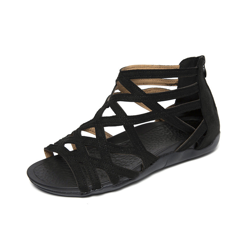 Damen  Riemchen-Sandalen mit geflochtenem Gitterdesign, gepolstertem Komfortfußbett und praktischem Fersenreißverschluss Nord Taschen
