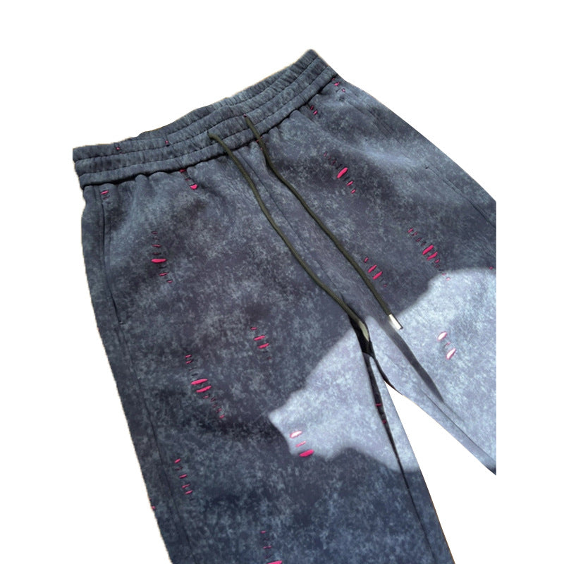 Herren Oversized Cordhose mit Distressed‑Details, weitem Bein und Tunnelzug Nord Taschen