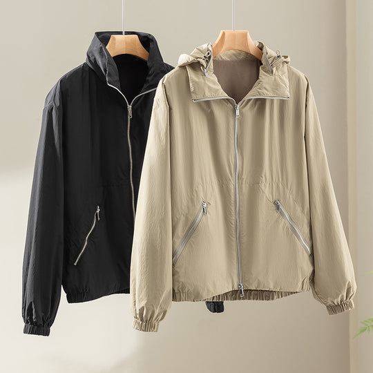 Damen Ultralight Übergangsjacke mit hohem Kragen, diagonalen Reißverschlusstaschen und elastischem Saum Nord Taschen
