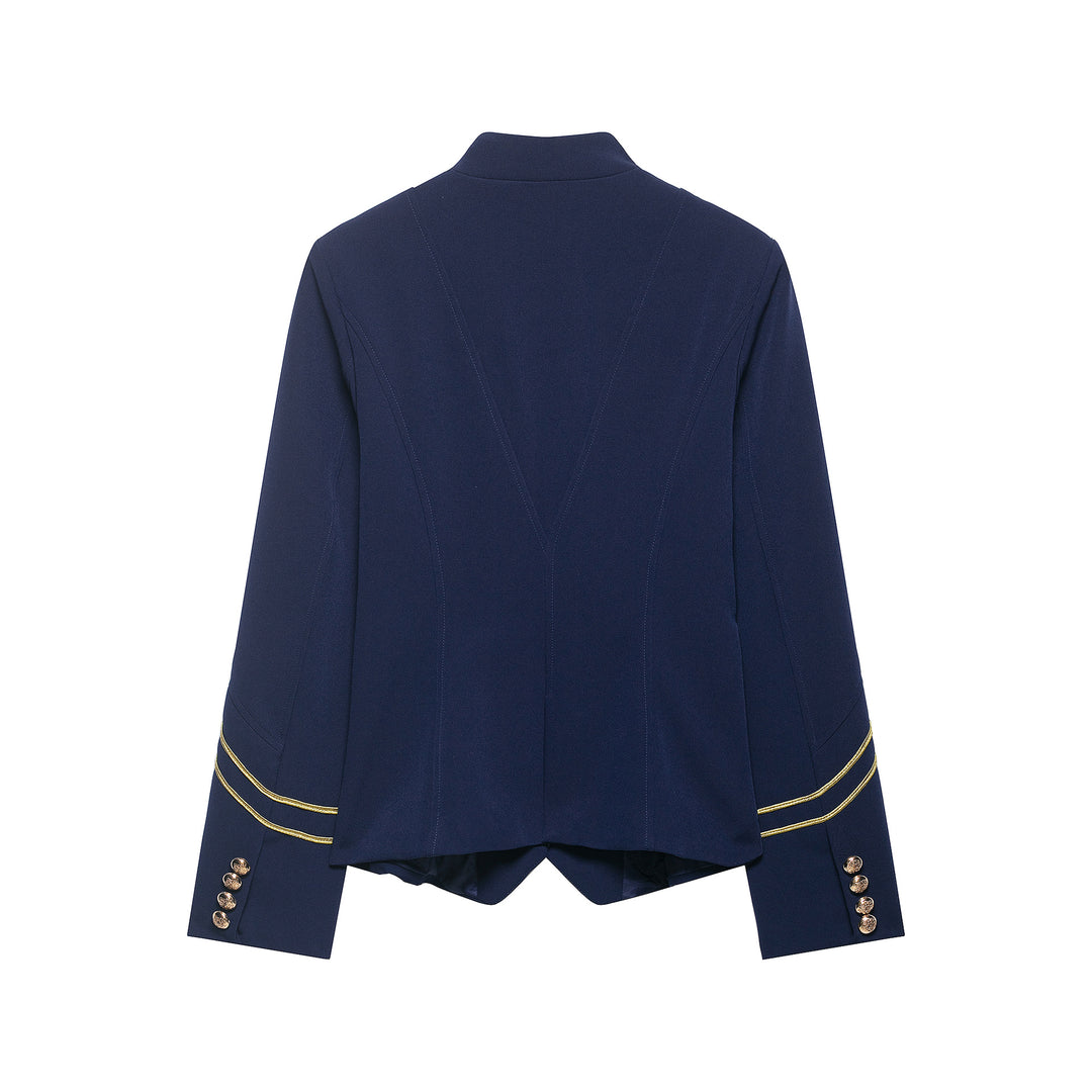 Damen Gala-Militärblazer im Parade‑Stil mit Kordelbesatz und Stehkragen Nord Taschen