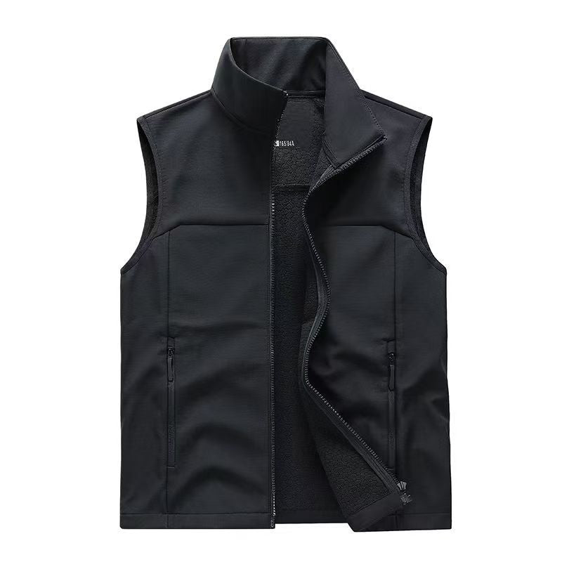 Herren Leichte Softshell-Weste mit Stehkragen, atmungsaktivem Mesh-Futter und Reißverschlusstaschen Nord Taschen
