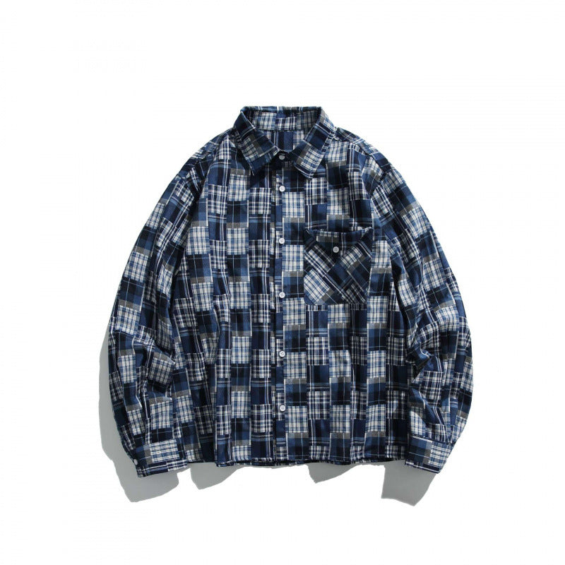 Unisex Kariertes Overshirt im Boxy‑Cut mit Brusttasche und Hemdkragen Nord Taschen