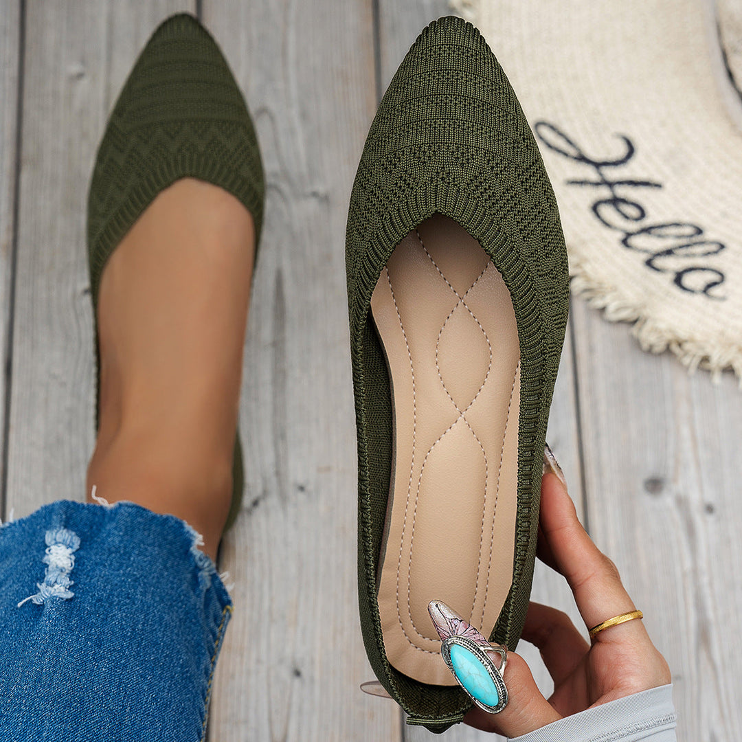 Damen Ballerinas mit kreativem Hahnentrittmuster und flexiblem Fußbett