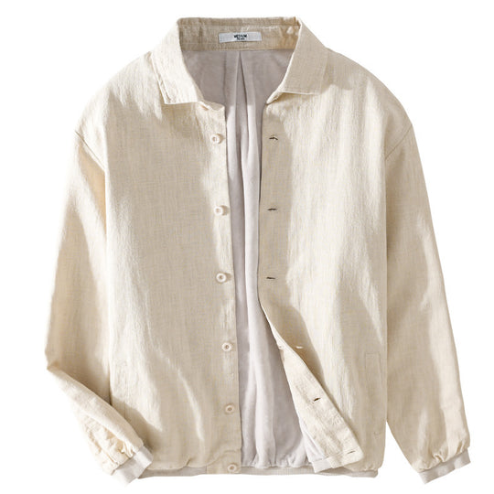 Herren Gefütterte Overshirt-Jacke aus Leinen-Mix Nord Taschen