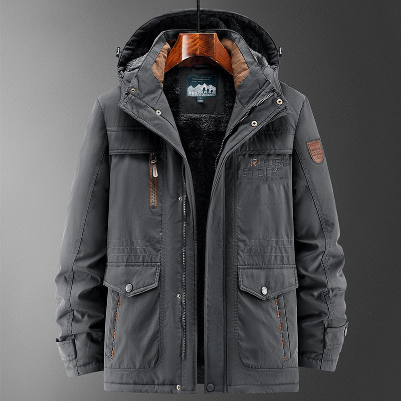 Herren Robuster gefütterter Field-Parka mit Teddyfutter, Kapuze und Multifunktions‑Taschen Nord Taschen