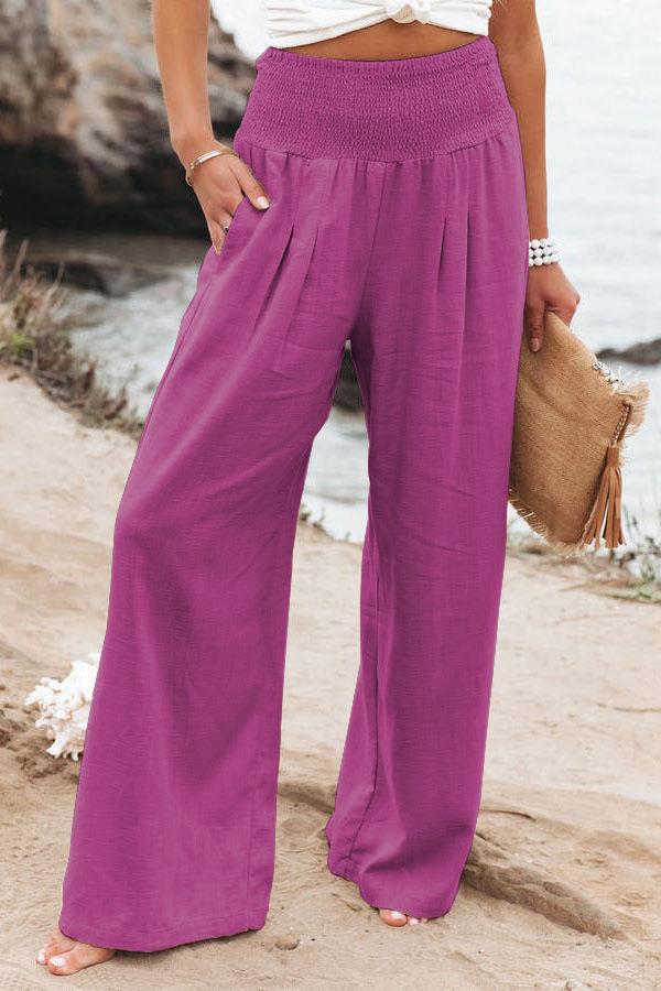 Damen Weite Leinenhose