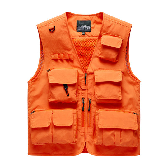 Herren Multifunktionale Outdoor‑Utilityweste mit Mesh‑Rücken, Mehrfach‑Fronttaschen und durchgehendem Reißverschluss Nord Taschen