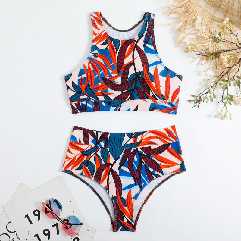 Damen Bikini-Set mit hohem Bund und sportlichem Oberteil Nord Taschen