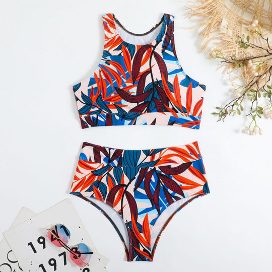Damen Bikini-Set mit hohem Bund und sportlichem Oberteil Nord Taschen